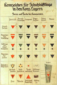 Chart to define groups in concentration camps - Pink Triangle